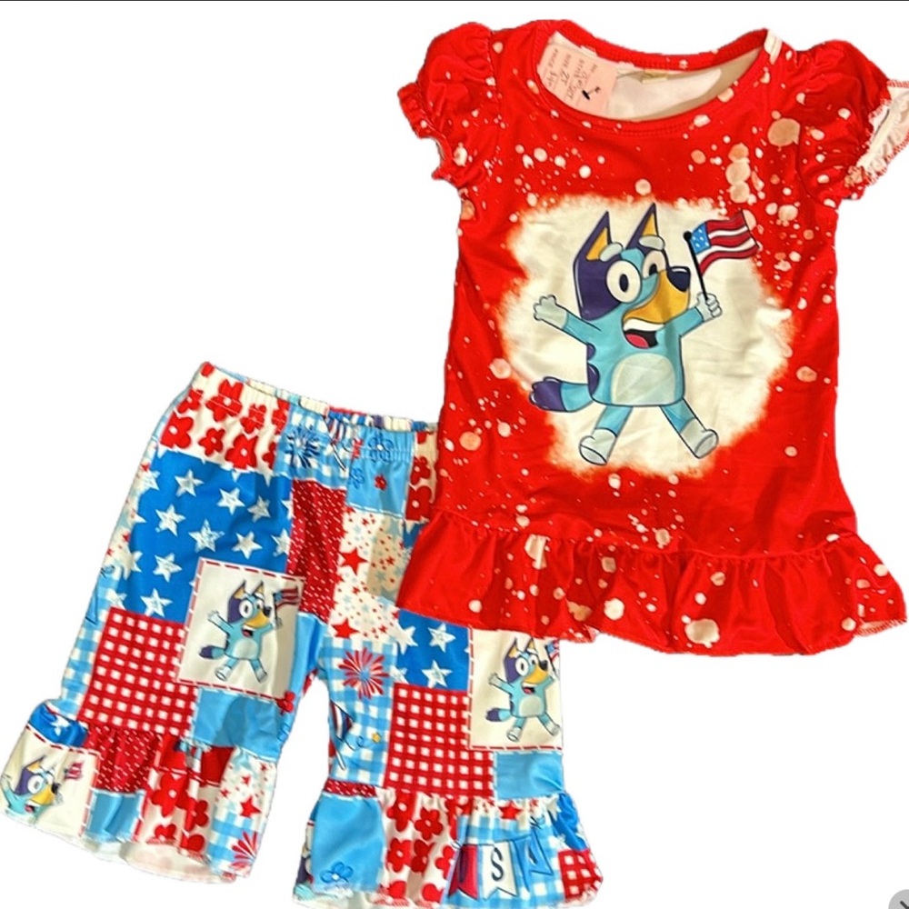 Kids Cartoon Character Red and Blue Matching Set